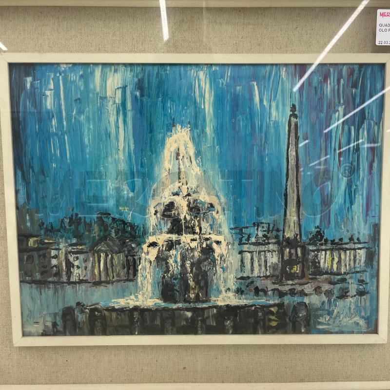QUADRO PIAZZA DEL POPOLO FONDO CELESTE | Mercatino dell'Usato Roma torrevecchia 2