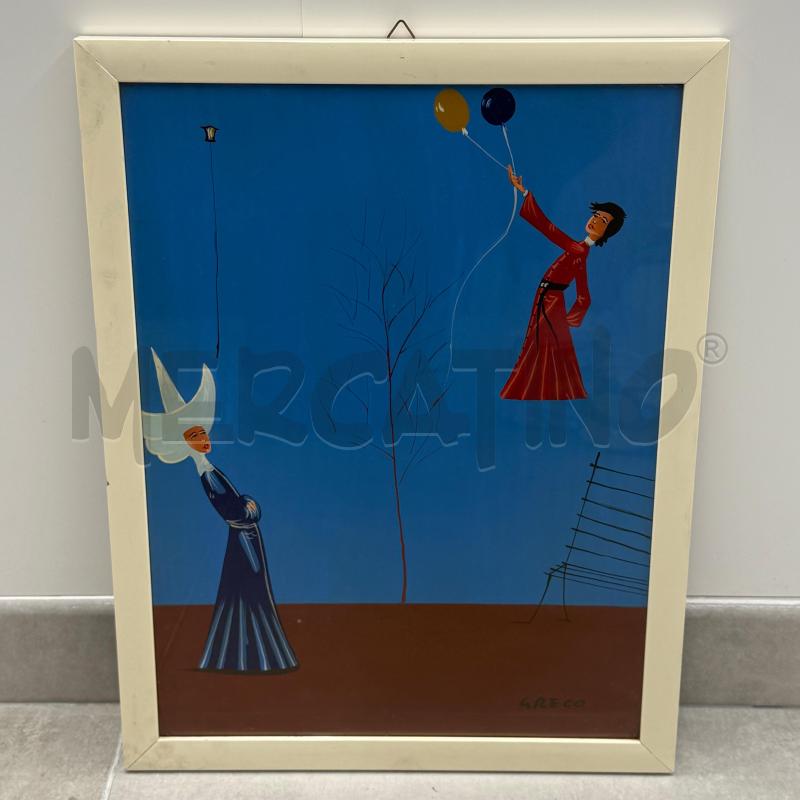 QUADRO PRETINI CIELO AZZURRO PALLONCINI | Mercatino dell'Usato Roma torrevecchia 1