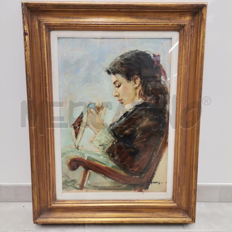 QUADRO RAGAZZA CON FAZZOLETTO SEDUTA C/DOR | Mercatino dell'Usato Roma torrevecchia 1
