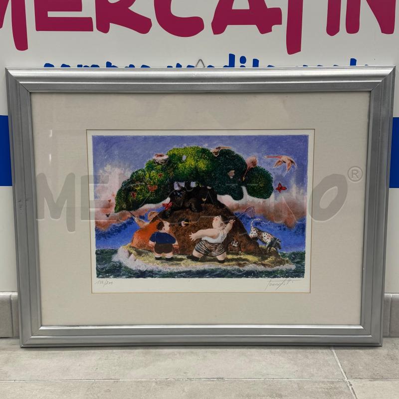 QUADRO SERIGRAFIA RICORDO DELL'ISOLA | Mercatino dell'Usato Roma torrevecchia 1
