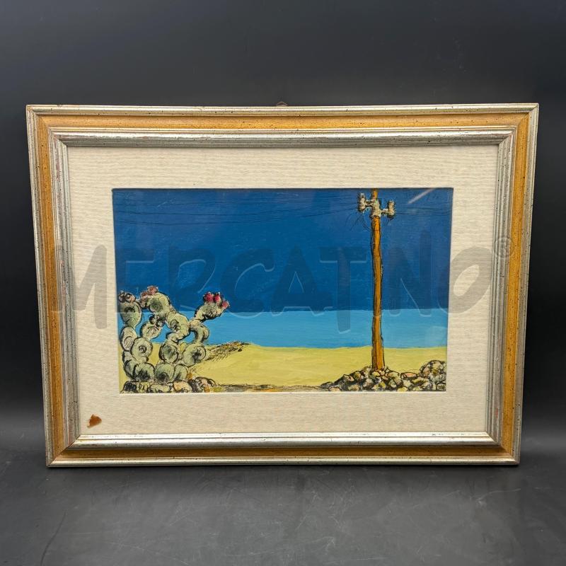 QUADRO SPIAGGIA VEDUTA SU MARE FICHI D'INDIA | Mercatino dell'Usato Roma torrevecchia 1