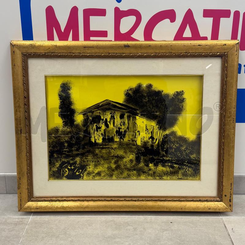 QUADRO TECNICA MISTA CASA FONDO GIALLO | Mercatino dell'Usato Roma torrevecchia 1