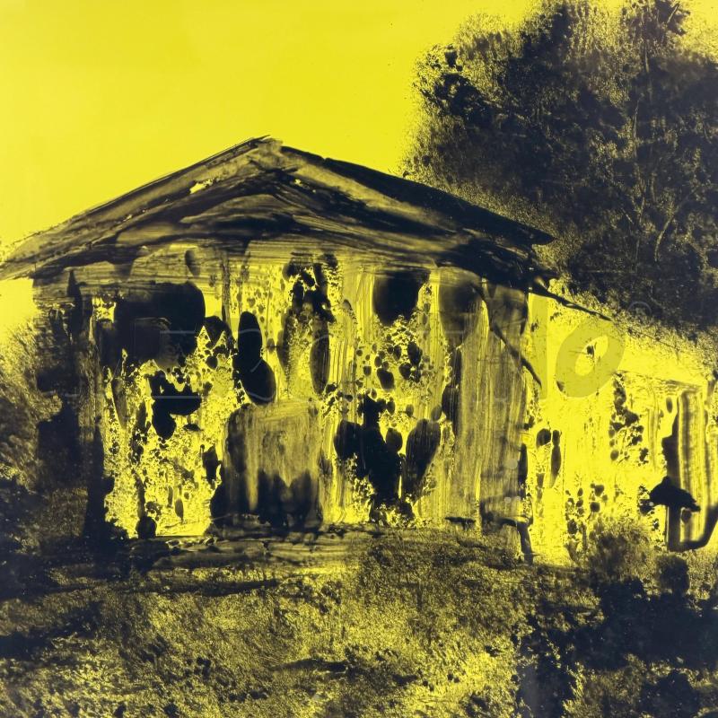 QUADRO TECNICA MISTA CASA FONDO GIALLO | Mercatino dell'Usato Roma torrevecchia 2