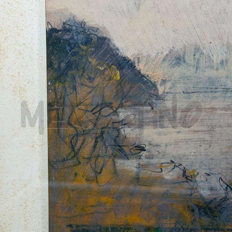 QUADRO TECNICA MISTA GIANCARLO CAZZANIGA PAESAGGIO LACUSTRE  | Mercatino dell'Usato Roma torrevecchia 5