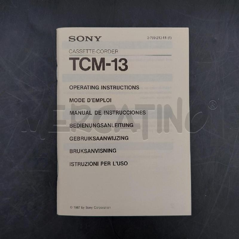 REGISTRA CASSETTE SONY TCM-13 | Mercatino dell'Usato Roma torrevecchia 3