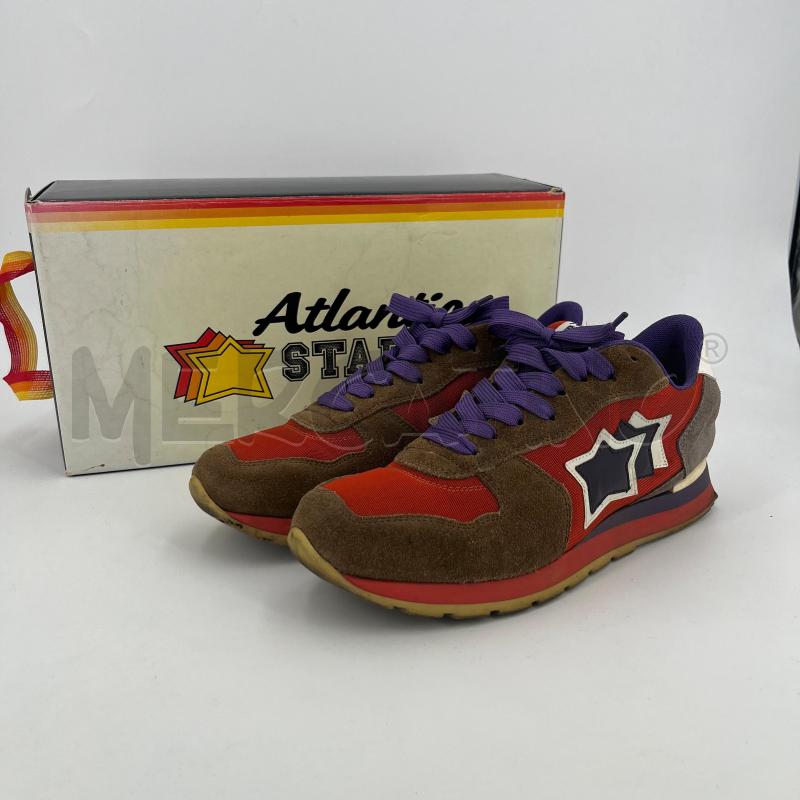 SCARPE ATLANTIS STARS CAMOSCIO ARANCIONE LACCI VIOLA | Mercatino dell'Usato Roma torrevecchia 1