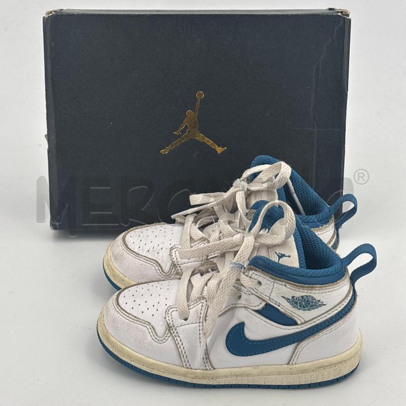 SCARPE B JORDAN 1 HIGH BIANCHE BLU  | Mercatino dell'Usato Roma torrevecchia 1