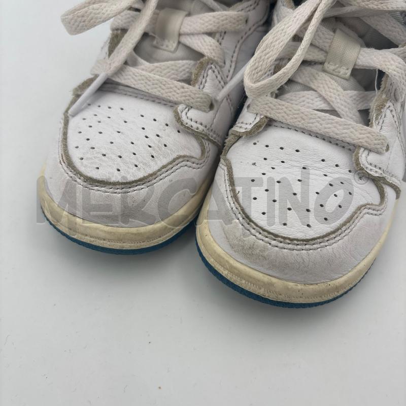 SCARPE B JORDAN 1 HIGH BIANCHE BLU  | Mercatino dell'Usato Roma torrevecchia 3