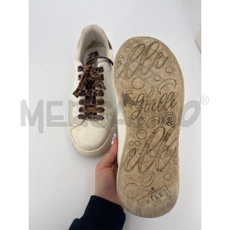 SCARPE D GAELLE BIANCHE LACCI LEOPARDATI | Mercatino dell'Usato Roma torrevecchia 3