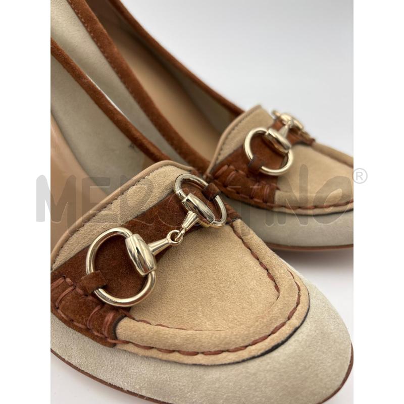 SCARPE GUCCI BEIGE FIBIA DORATA SCAMOSCIATE | Mercatino dell'Usato Roma torrevecchia 5