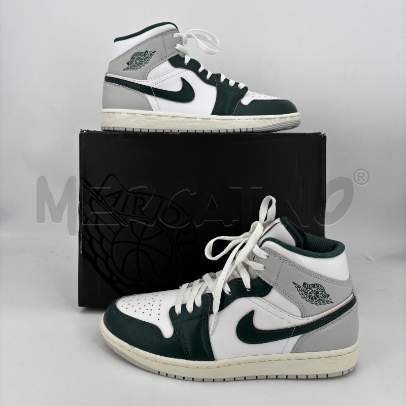 SCARPE U JORDAN MID BIANCHE VERDI GRIGIE | Mercatino dell'Usato Roma torrevecchia 1