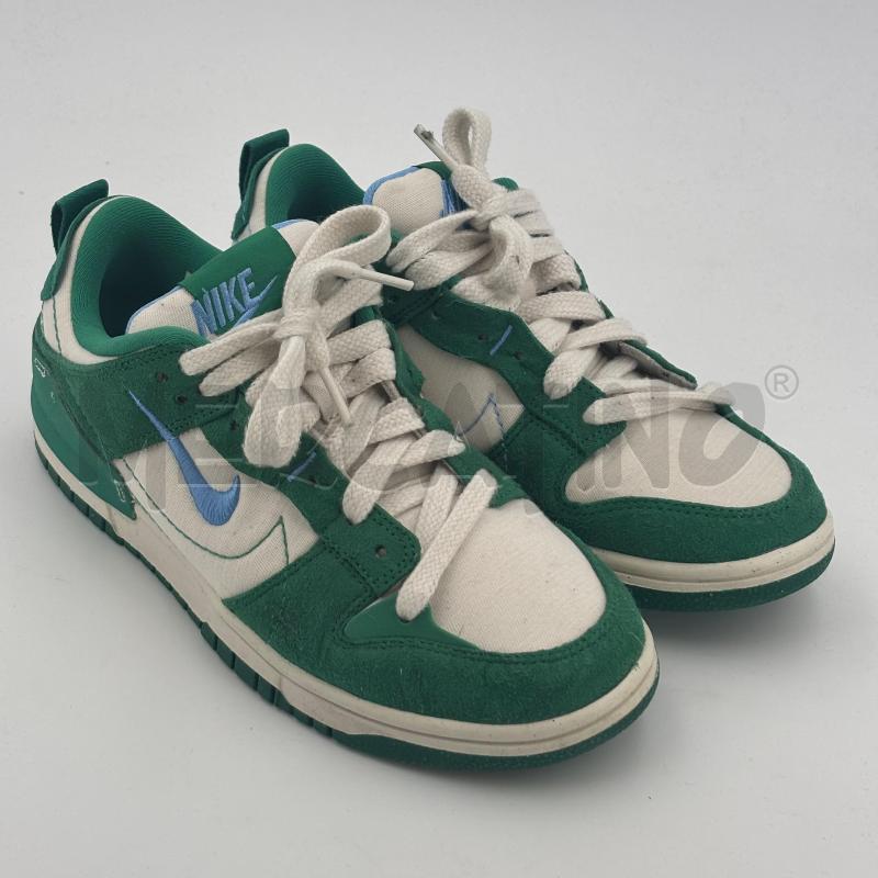 SCARPE U NIKE DUNK LOW BIANCHE VERDI  | Mercatino dell'Usato Roma torrevecchia 1