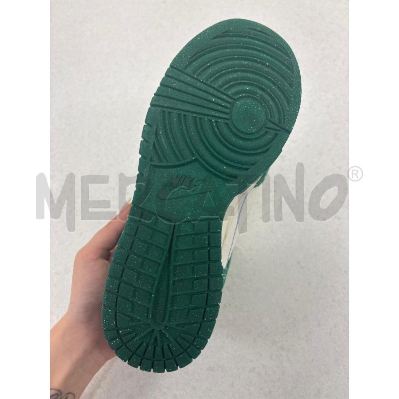SCARPE U NIKE DUNK LOW BIANCHE VERDI  | Mercatino dell'Usato Roma torrevecchia 5