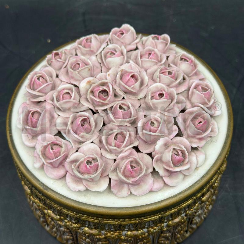 SCATOLA CER OTTONE T/FIORI ROSA  | Mercatino dell'Usato Roma torrevecchia 2