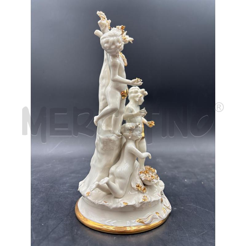 SCULTURA CAPODIMONTE TRE AMORINI CON DIF | Mercatino dell'Usato Roma torrevecchia 2