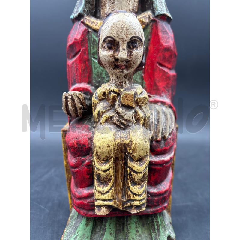 SCULTURA LIGNEA ETNICA MADONNA CON BIMBO SU TRONO  | Mercatino dell'Usato Roma torrevecchia 2