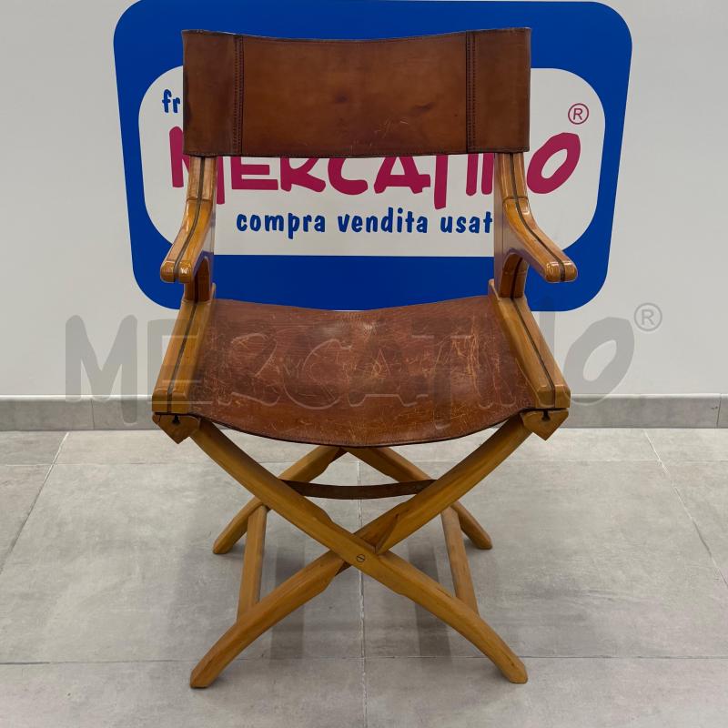 SEDIA DA REGISTA IN LEGNO E CUOIO LA ROCCA EMANUELE IMPERFEZIONI | Mercatino dell'Usato Roma torrevecchia 1