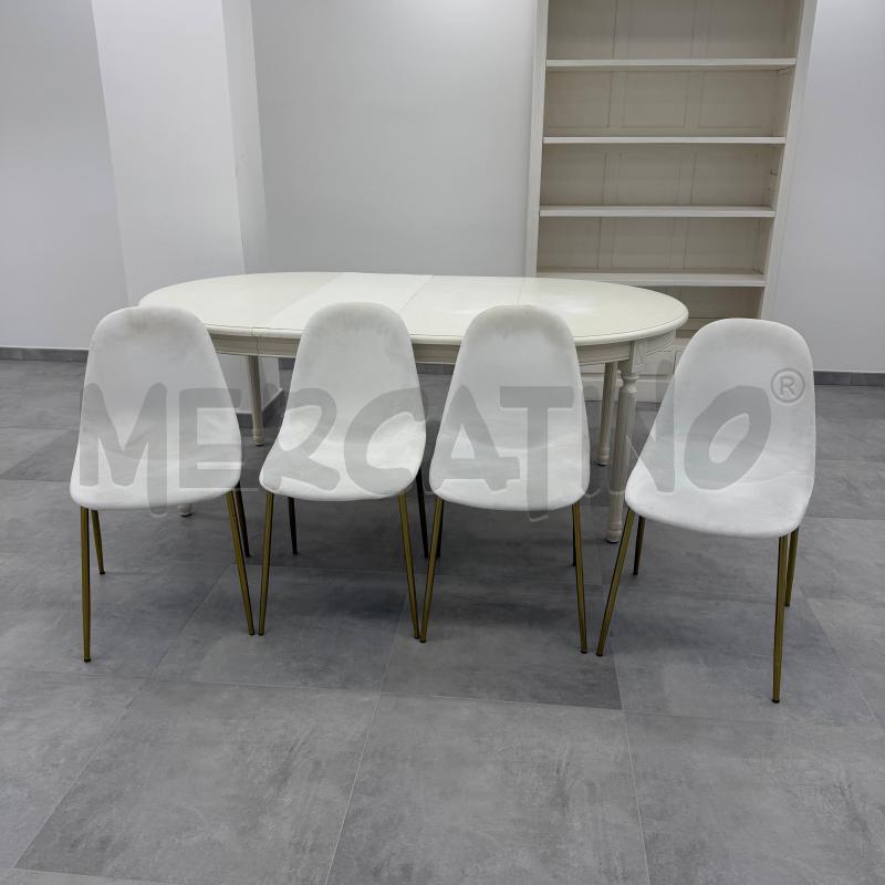 SEDIE 4PZ VELLUTO BIANCO MAISON DU MONDE DA RIV | Mercatino dell'Usato Roma torrevecchia 1