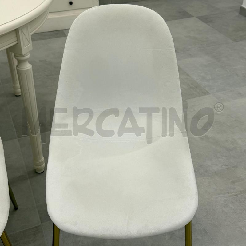 SEDIE 4PZ VELLUTO BIANCO MAISON DU MONDE DA RIV | Mercatino dell'Usato Roma torrevecchia 2