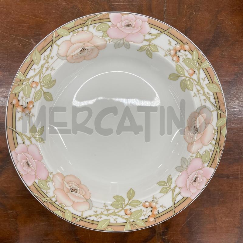 SET PIATTI PZ.24+4 CER FIORI ROSA | Mercatino dell'Usato Roma torrevecchia 1