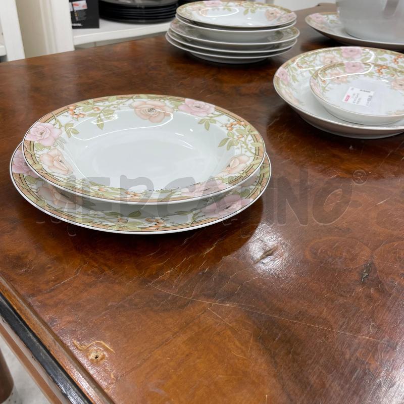 SET PIATTI PZ.24+4 CER FIORI ROSA | Mercatino dell'Usato Roma torrevecchia 2