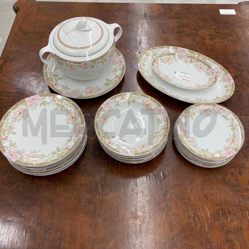 SET PIATTI PZ.24+4 CER FIORI ROSA | Mercatino dell'Usato Roma torrevecchia 5