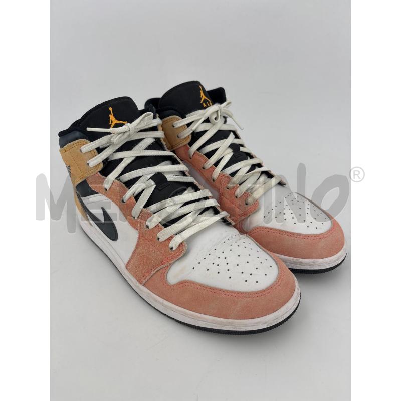SNEAKERS JORDAN 1 MID ARANCIONI TACCO GIALLO | Mercatino dell'Usato Roma torrevecchia 1