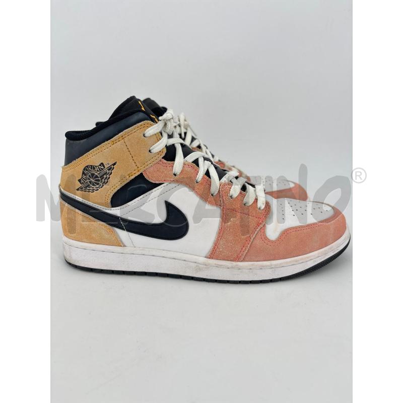 SNEAKERS JORDAN 1 MID ARANCIONI TACCO GIALLO | Mercatino dell'Usato Roma torrevecchia 3