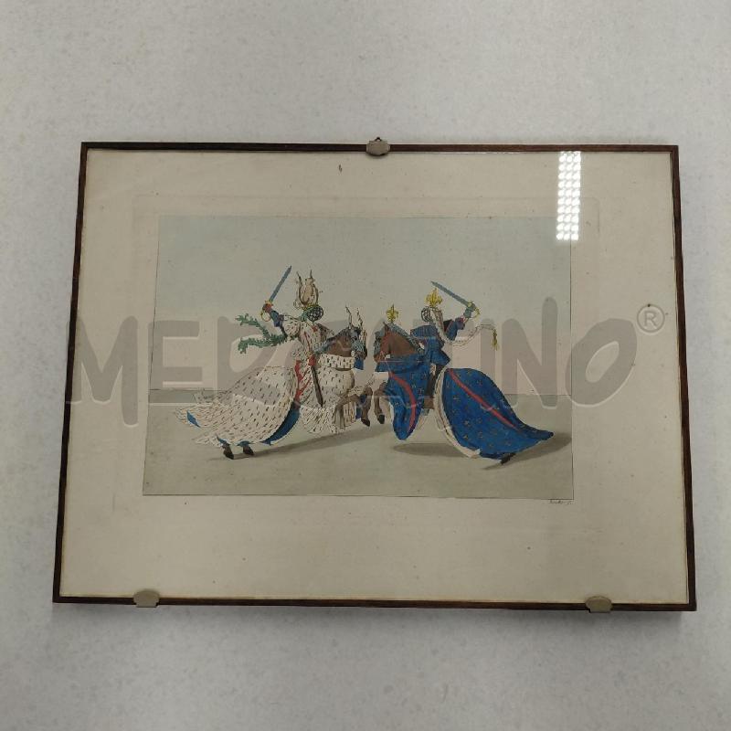 STAMPA VECCHIA UOMINI A CAVALLO VESTE BIANCA BLU | Mercatino dell'Usato Roma torrevecchia 1