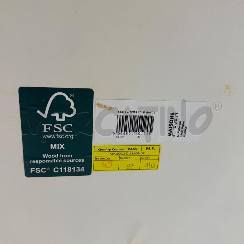 TAVOLO TONDO BIANCO MAISON DU MONDE+2PROLUNGHE DA 40CM | Mercatino dell'Usato Roma torrevecchia 5