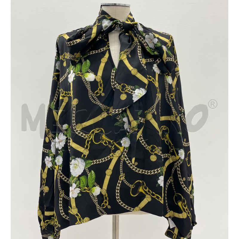 TOP LIUJO NERO MOTIVO CATENE E FIORI | Mercatino dell'Usato Roma torrevecchia 1