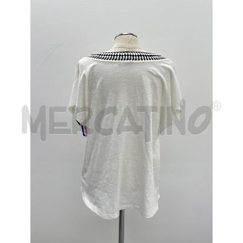 T SHIRT D FIORELLA RUBINO RICAMI BIANCO NERO COTONE | Mercatino dell'Usato Roma torrevecchia 3