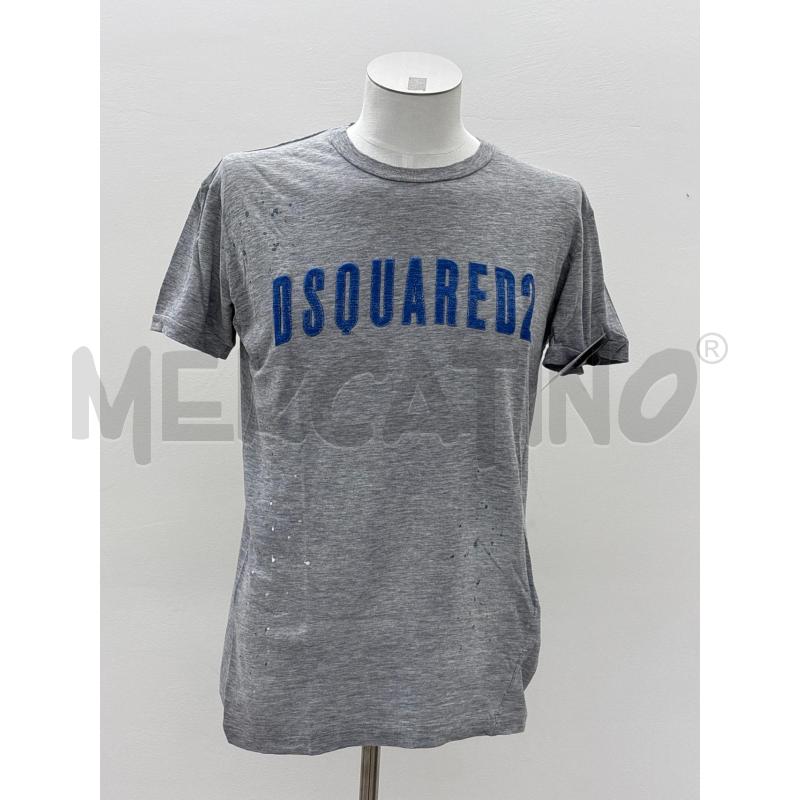 T SHIRT U DSQUARED2 GRIGIA SCRITTA BLU | Mercatino dell'Usato Roma torrevecchia 1