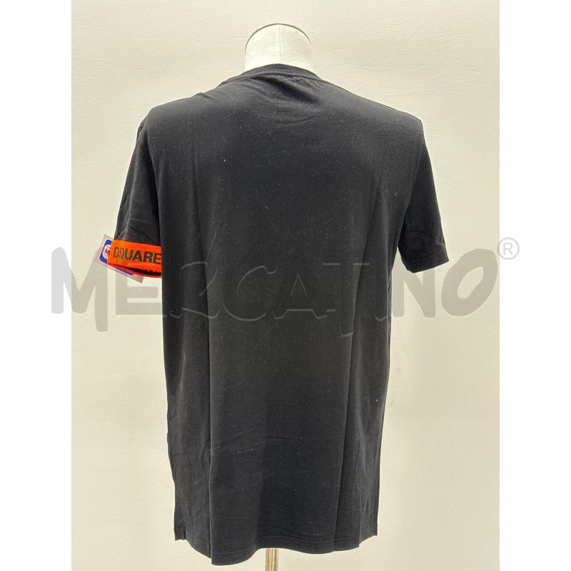 T SHIRT U DSQUARED2 NERA MANICA FASCIA ARANCIONE | Mercatino dell'Usato Roma torrevecchia 3