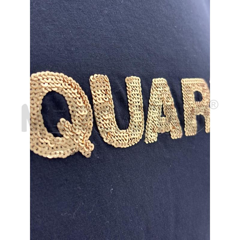 T SHIRT U DSQUARED2 NERA SCRITTA PAILLETTES DORATE | Mercatino dell'Usato Roma torrevecchia 4
