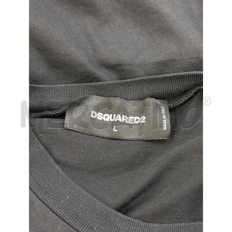 T SHIRT U DSQUARED2 NERA SCRITTA PAILLETTES DORATE | Mercatino dell'Usato Roma torrevecchia 5