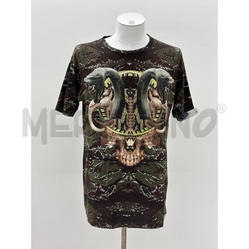 T SHIRT U MARCELO BURLON MARRONE VERDE TESCHIO SERPENTI | Mercatino dell'Usato Roma torrevecchia 1