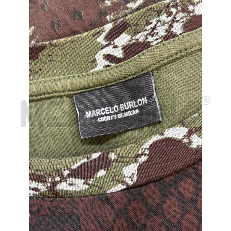 T SHIRT U MARCELO BURLON MARRONE VERDE TESCHIO SERPENTI | Mercatino dell'Usato Roma torrevecchia 4