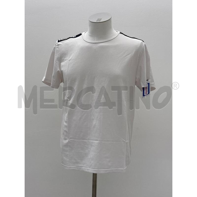 T SHIRT U MOSCHINO UNDERWEAR BIANCA FASCIA NERA SPALL | Mercatino dell'Usato Roma torrevecchia 1