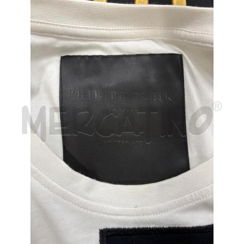 T SHIRT U PHILIP PLEIN BIANCA LOGO NERO | Mercatino dell'Usato Roma torrevecchia 5