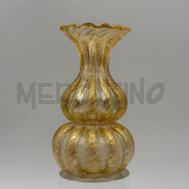 VASO BAROVIER TOSO FOGLIA ORO MURANO CREPA | Mercatino dell'Usato Roma torrevecchia 1
