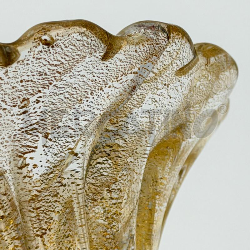 VASO BAROVIER TOSO FOGLIA ORO MURANO CREPA | Mercatino dell'Usato Roma torrevecchia 5