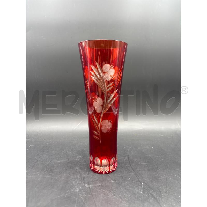VASO CRISTALLO ROSSO MOLATO | Mercatino dell'Usato Roma torrevecchia 1
