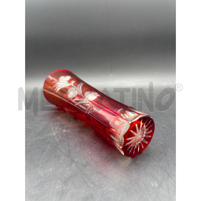 VASO CRISTALLO ROSSO MOLATO | Mercatino dell'Usato Roma torrevecchia 2