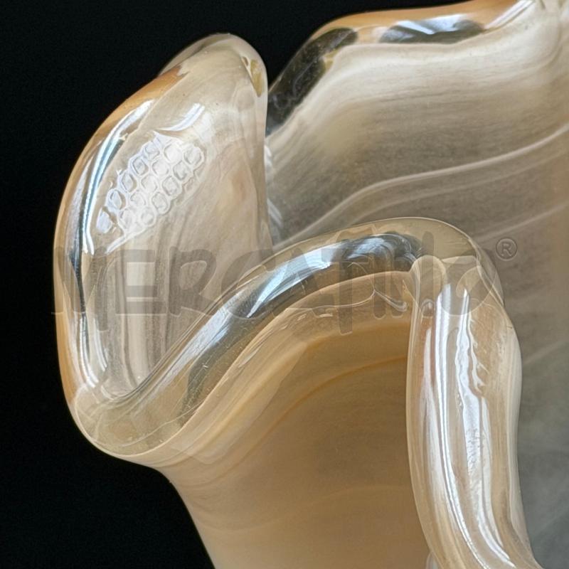 VASO MURANO FAZZOLETTO GIALLO BIANCO | Mercatino dell'Usato Roma torrevecchia 3