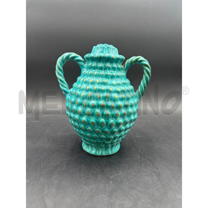 VASO POTICHE MANICI VERDE ACQUA ORO DA RIV | Mercatino dell'Usato Roma torrevecchia 1