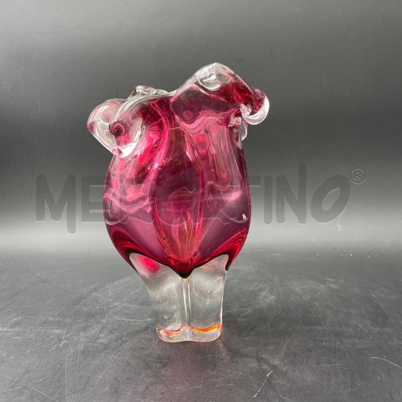 VASO VETRO SOMMERSO ROSA | Mercatino dell'Usato Roma torrevecchia 3