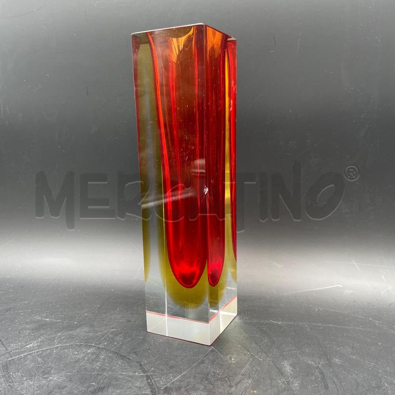 VASO VETRO SOMMERSO ROSSO PICCOLA SBECCATURA | Mercatino dell'Usato Roma torrevecchia 3