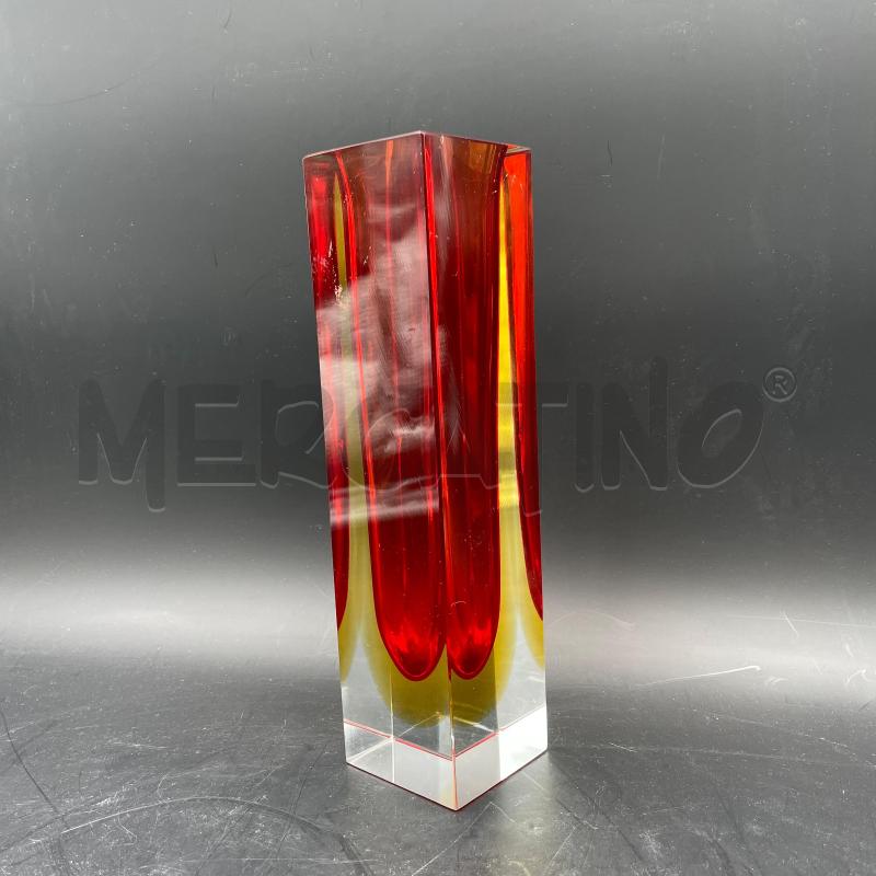 VASO VETRO SOMMERSO ROSSO PICCOLA SBECCATURA | Mercatino dell'Usato Roma torrevecchia 4