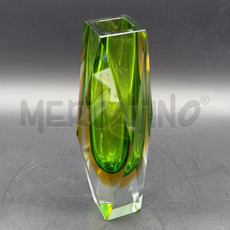 VASO VETRO SOMMERSO VERDE PICCOLA SBECCATURA | Mercatino dell'Usato Roma torrevecchia 1